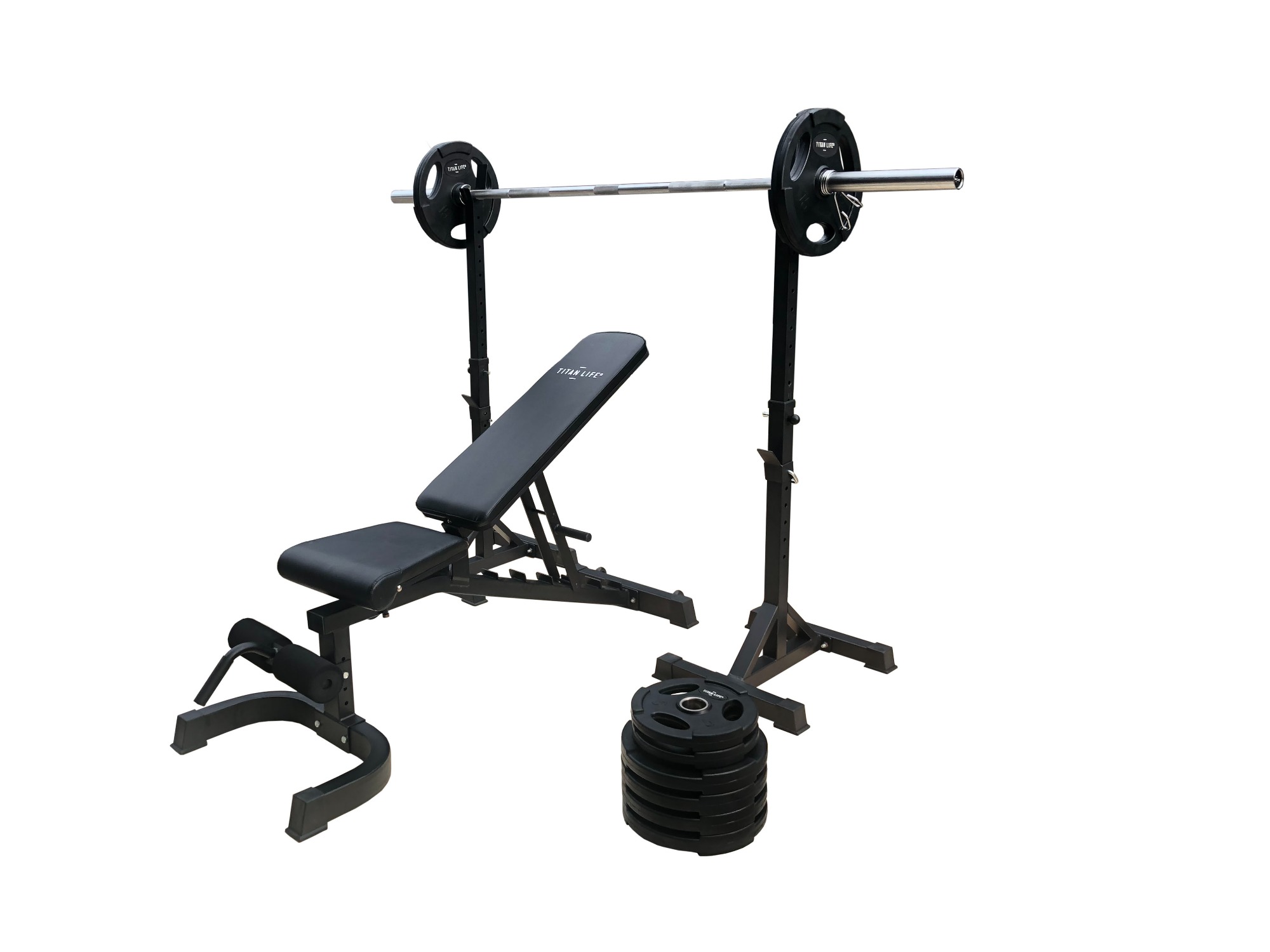 Titan Life Træningsbænk m/100 kg vægtstangssæt – HURTIG LEVERING – Garage Gym Titan Life Træningsbænk m/100 kg vægtstangssæt – HURTIG LEVERING – Garage Gym